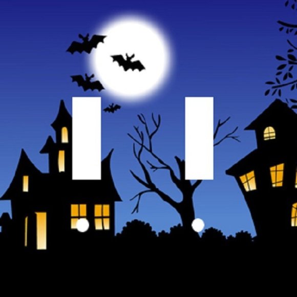 HALLOWEEN WITCH HAUNTED -DOUBLE Light Switch Plate - Picture 1 of 1